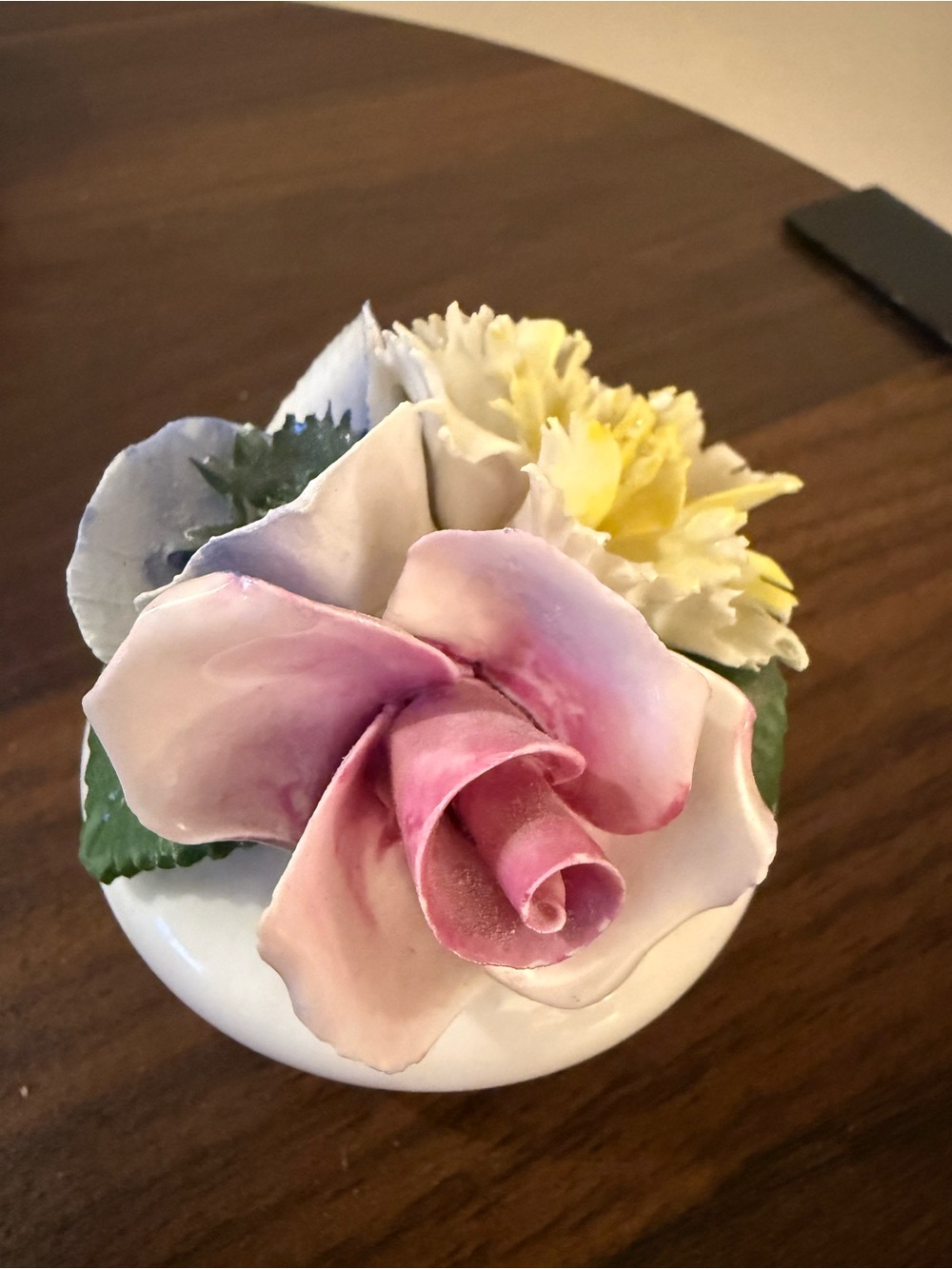 Porcelain Pastel Floral Decorative Accent - Pink, Blue, Yellow Crown Royal